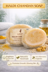 Glamurny Haldi Chandan Soap | Natural & Handmade | Gentle Cleansing Bathing Soap | Sulphate & Paraben Free | For Men & Women