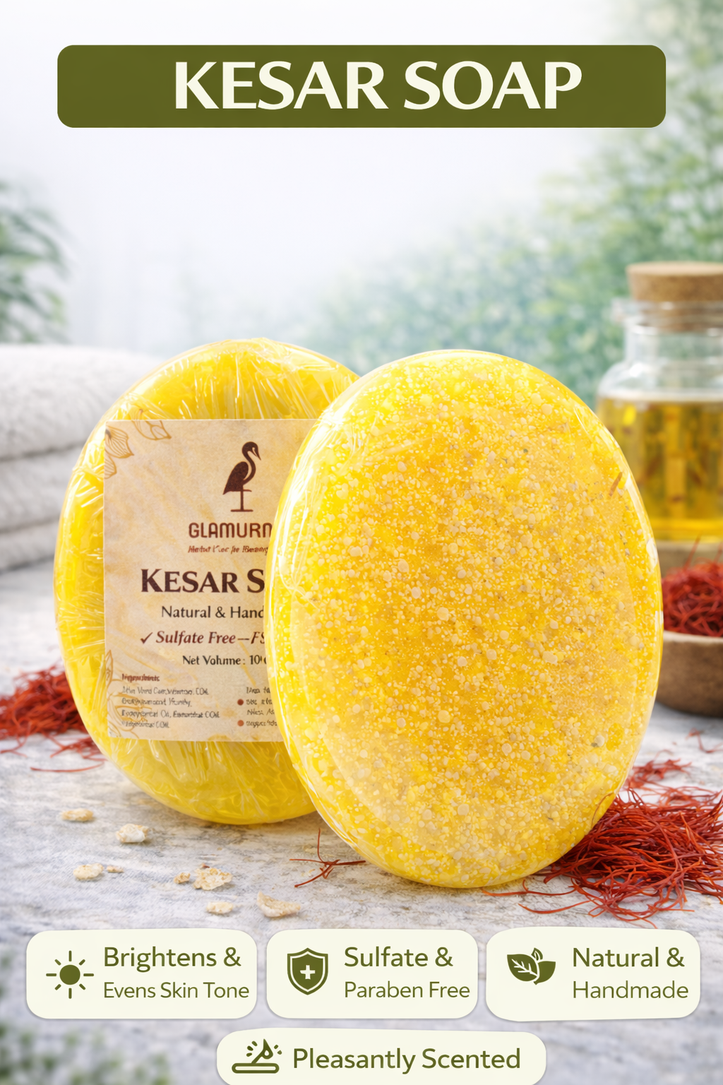 ChatGPT Image Jan 16, 2026, 01_29_54 PM Kesar Soap | Natural & Handmade | Gentle Cleansing Bathing Soap | Sulphate & Paraben Free | For Men & Women - Image 1