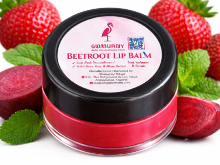 Glamurny Beetroot Lip Balm for Natural Pink Lips and Deep Moisturization