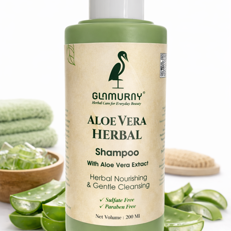 Glamurny Herbal Aloe Vera Shampoo for Nourished Scalp and Soft Hair