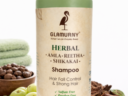 Glamurny Amla Reetha Shikakai Herbal Shampoo for Hair Fall Control