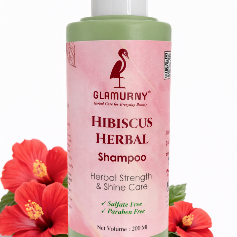 Glamurny Hibiscus Herbal Shampoo for Strong and Shiny Hair