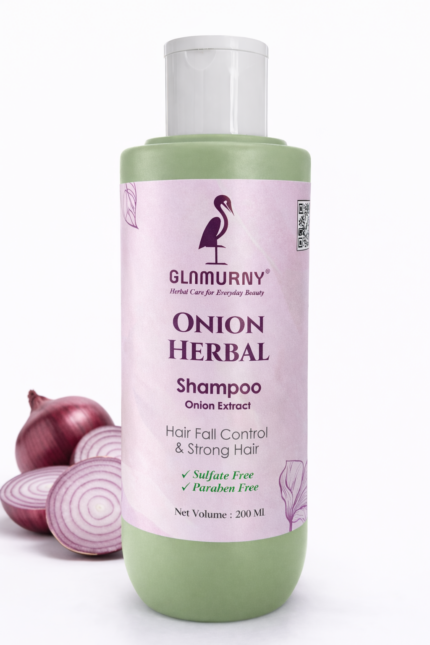 Glamurny Onion Herbal Shampoo for Hair Fall Control and Strong Hair