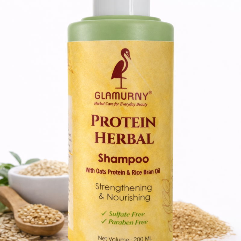 Glamurny Protein Herbal Shampoo with Oats Protein and Rice Bran Oil
