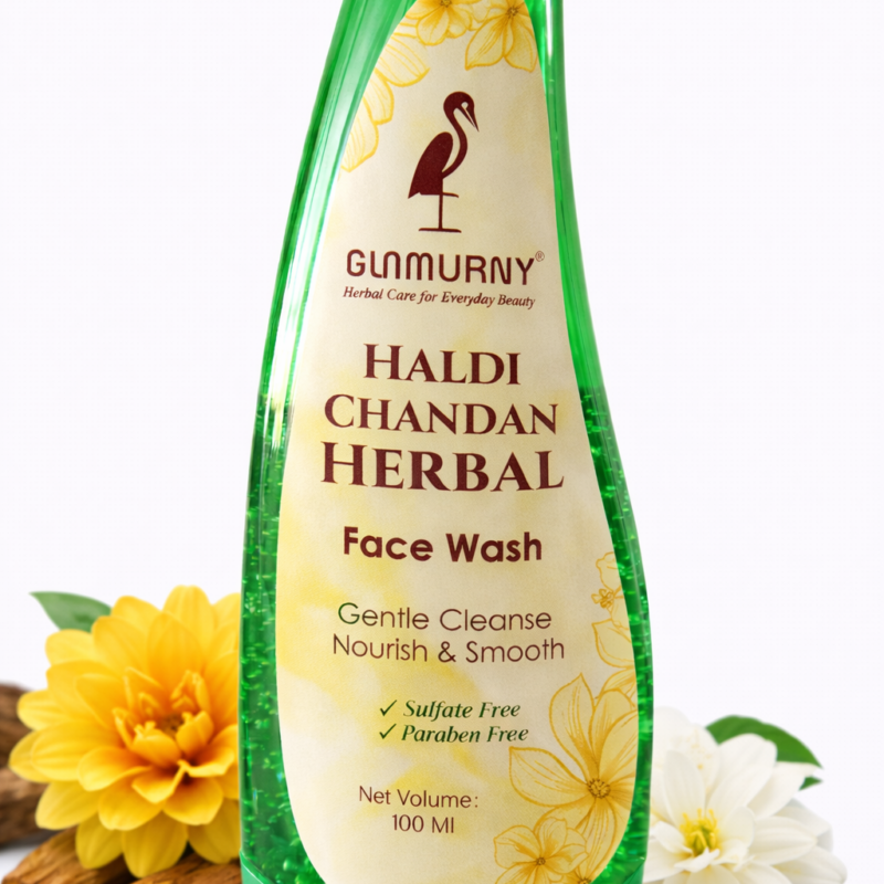 Glamurny Haldi Chandan Herbal Face Wash for Gentle Cleansing and Smooth Skin