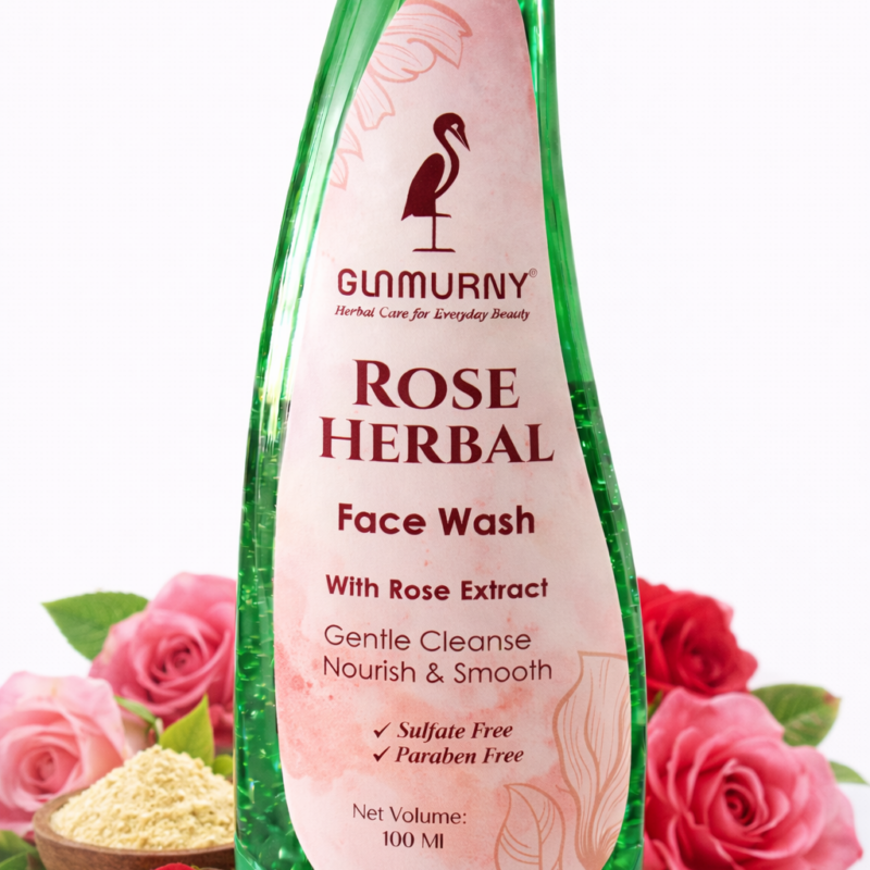 Glamurny Rose Herbal Face Wash with Rose Extract for Gentle Skin Cleansing