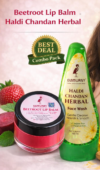 Glamurny Haldi Chandan Face Wash 100ml & Beetroot Lip Balm 8g Combo | Glow & Natural Tint Skincare Kit
