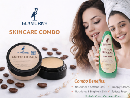 Glamurny Ubtan Face Wash 100ml & Coffee Lip Balm 8g Combo | Tan Removal & Lip Nourishing Skincare Kit