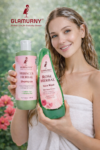 Glamurny Herbal Hibiscus Shampoo 200ml & Rose Face Wash 100ml Combo | Hair Nourishing & Hydrating Glow Skincare Kit