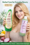 Glamurny Herbal Onion Shampoo 200ml & Ubtan Face Wash 100ml Combo | Hair Fall Care & Tan Removal Skincare Kit