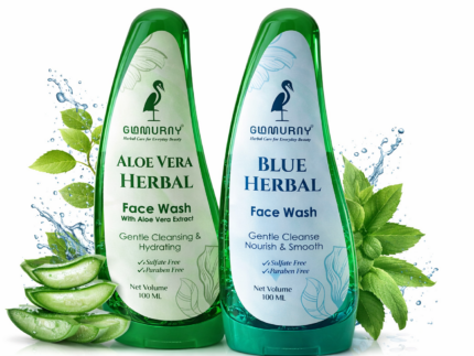 Blue Herbal Aloe Vera Face Wash Combo herbal natural cleanser Glamurny