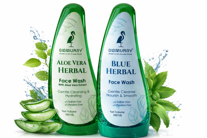 Blue Herbal Aloe Vera Face Wash Combo herbal natural cleanser Glamurny