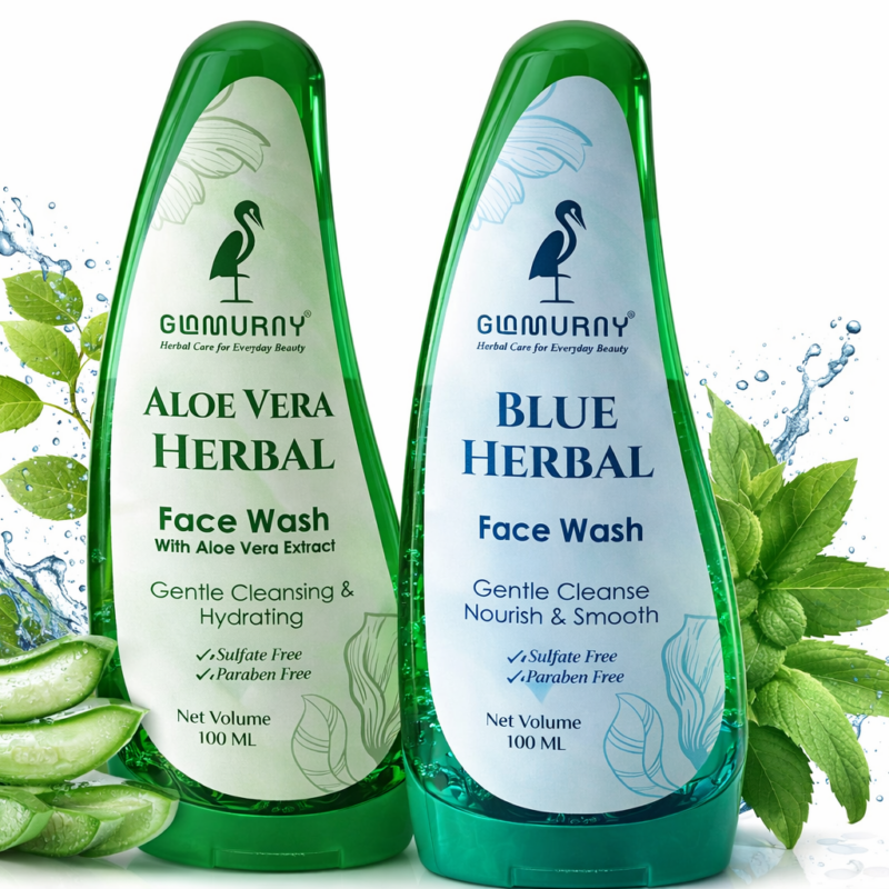 Blue Herbal Aloe Vera Face Wash Combo herbal natural cleanser Glamurny