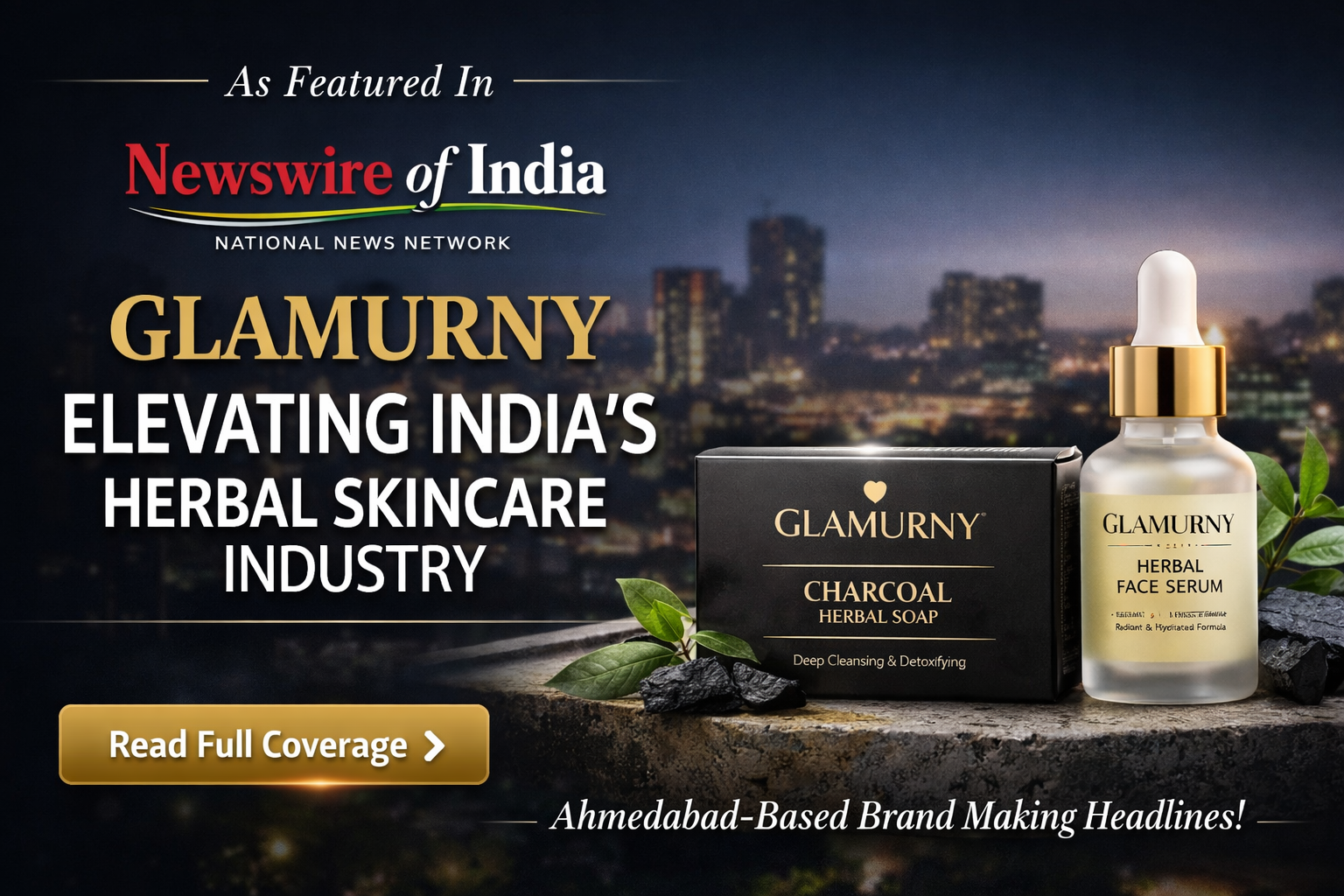 Glamurny Ahmedabad featured in Newswire of India herbal skincare brand