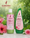 Glamurny Herbal Hibiscus Shampoo 200ml & Rose Face Wash 100ml Combo | Hair Nourishing & Hydrating Glow Skincare Kit