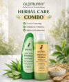 Glamurny Protein Herbal Shampoo 200ml & Aloe Vera Face Wash 100ml Combo | Hair Strengthening & Hydrating Skincare Kit